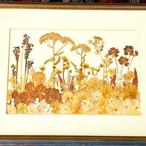 Beautiful framed picture. Dried flowers. Handmade in Italy. Framed in the USA.